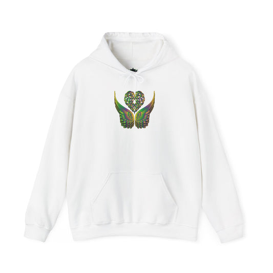Ethereal Heart and Wings Hoodie for Nature Lovers - Heavy Blend™