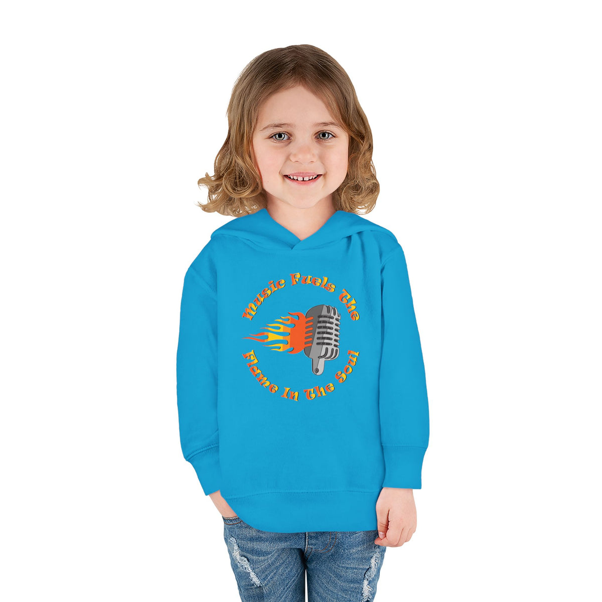 Toddler Retro Microphone Flame Graphic Tee Perfect for Young Musicians