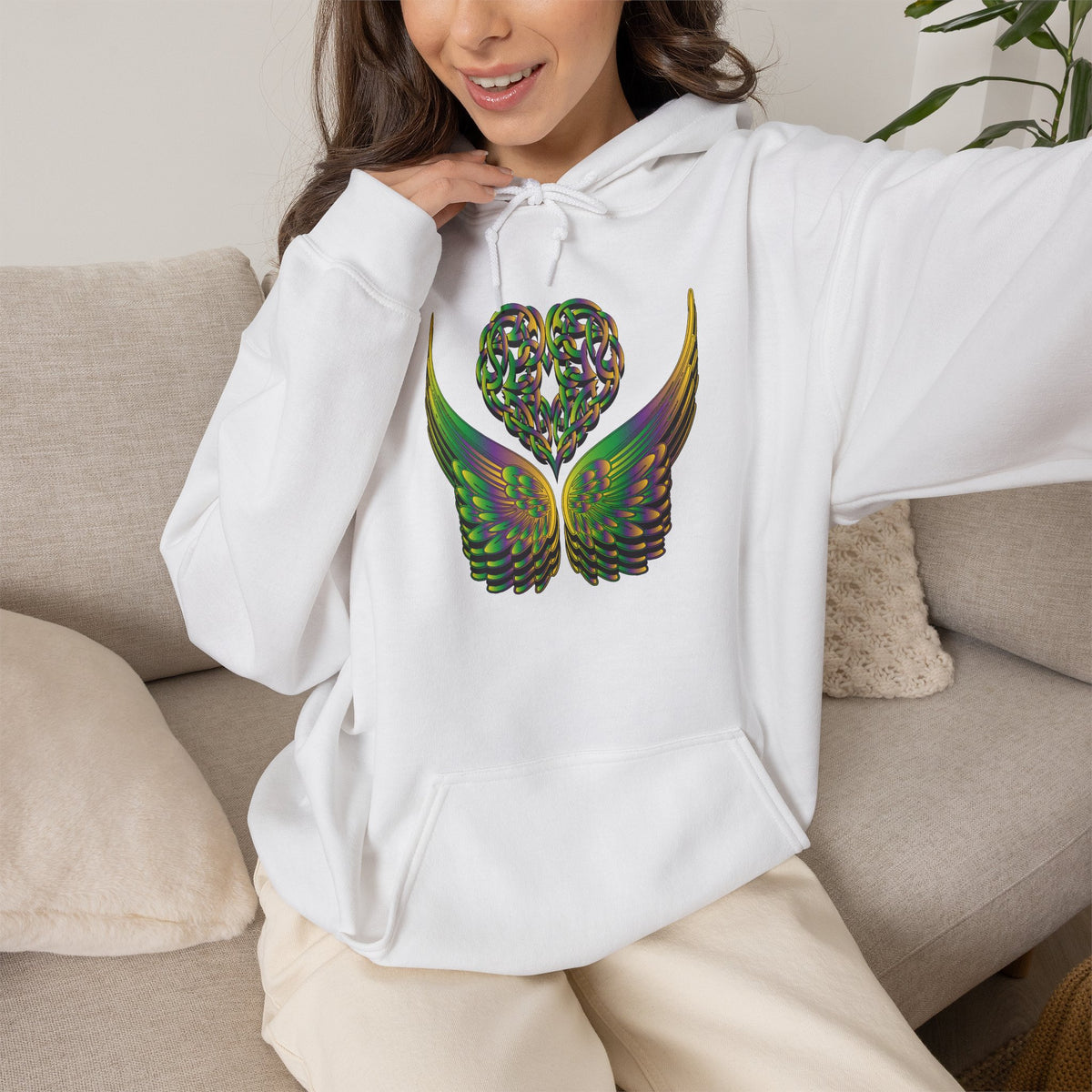 Ethereal Heart and Wings Hoodie - Heavy Blend™