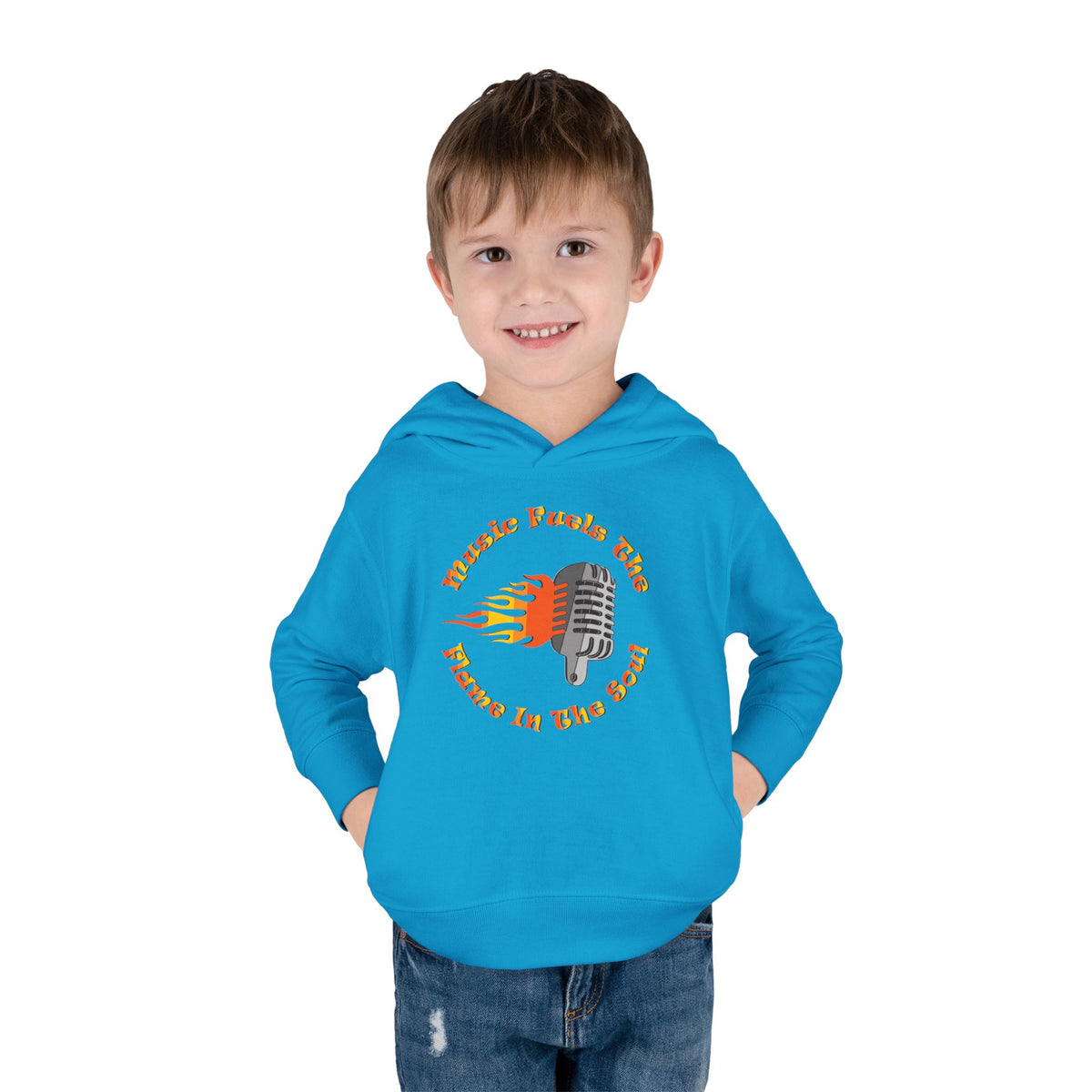 Toddler Retro Microphone Flame Graphic Tee Perfect for Young Musicians
